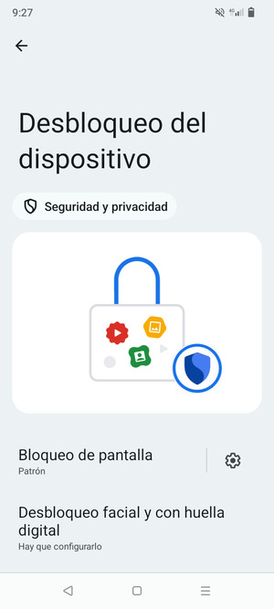 El teléfono ha sido asegurado con un bloqueo de pantalla