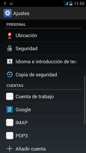 Desplácese y seleccione Seguridad