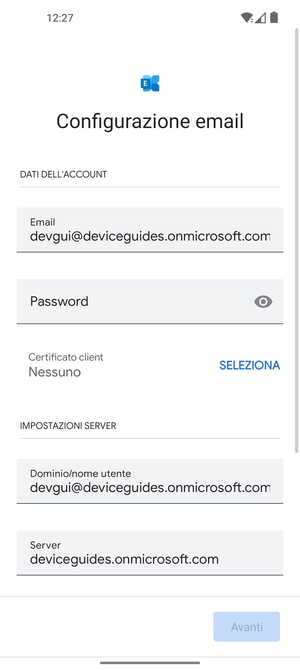Inserisci la tua password