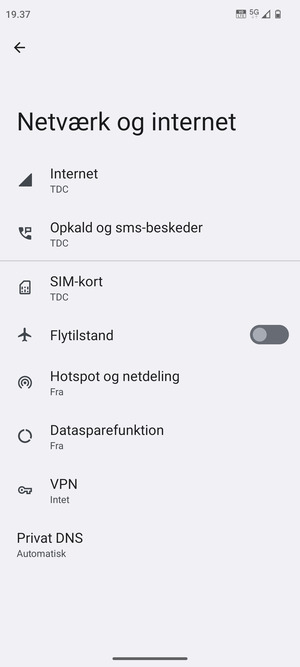 Vælg Internet