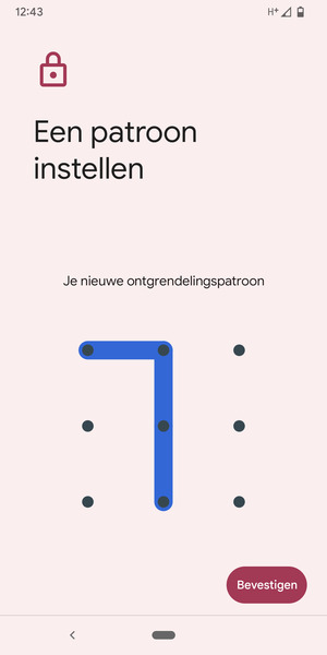Teken het ontgrendelingspatroon nogmaals en selecteer Bevestigen