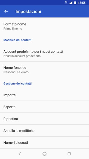 Scorri e seleziona Importa