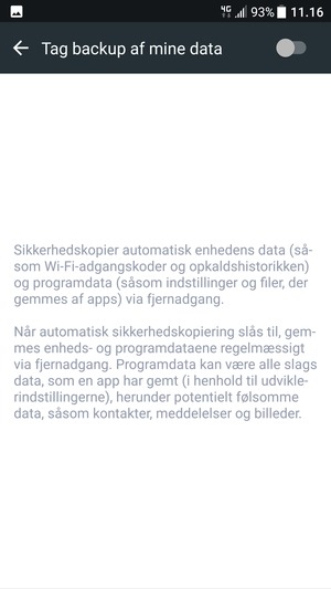 Aktiver Tag backup af mine data