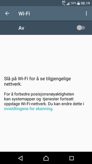 Slå på Wi-Fi