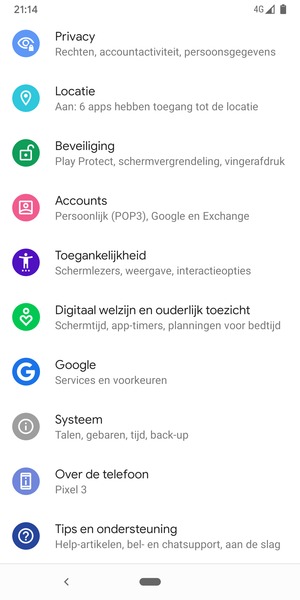 Scroll naar en selecteer Systeem