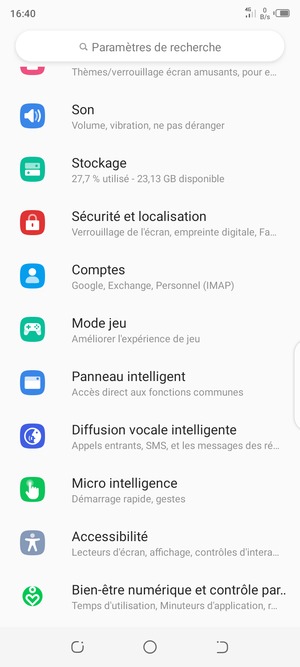 Faites défiler et sélectionnez Sécurité et localisation
