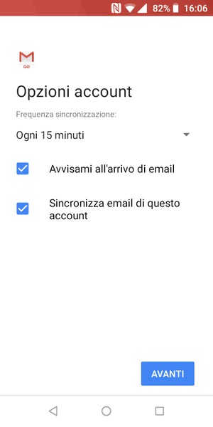 Seleziona AVANTI