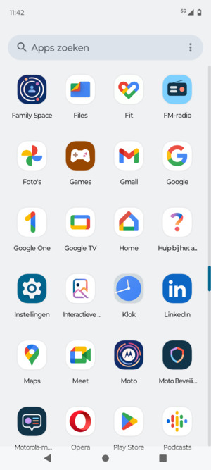 Scroll naar en selecteer Instellingen