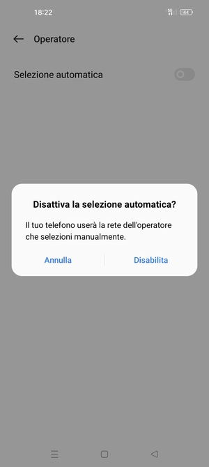 Seleziona Disabilita
