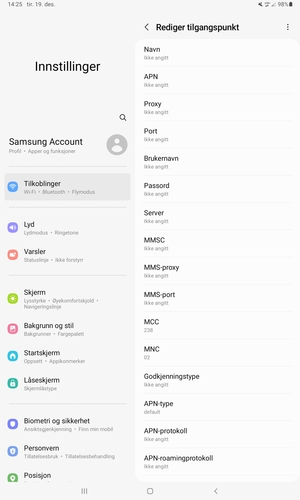 Skriv inn MMS-informasjon