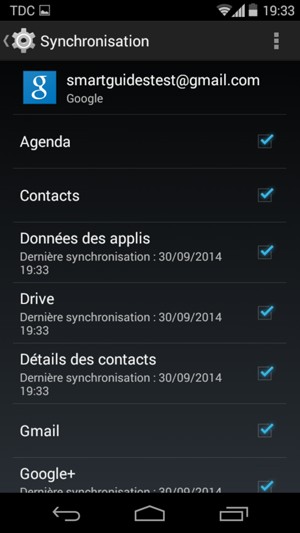 Sélectionnez le bouton du Menu