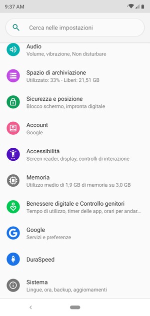 Scorri e seleziona Sicurezza e posizione