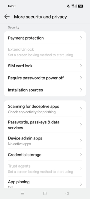 Scroll to and select SIM card lock