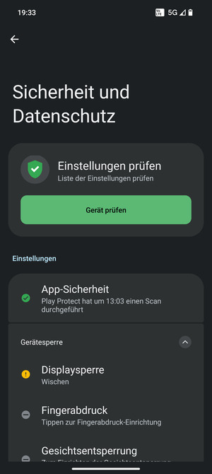 Wählen Sie Displaysperre