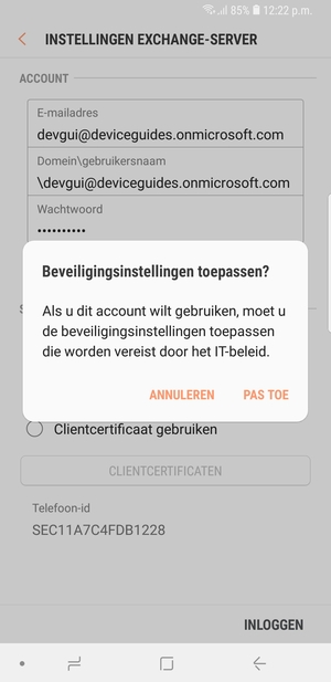 Selecteer PAS TOE