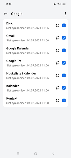 Velg menyknappen