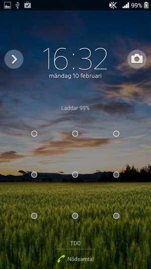Din telefon är nu säkrad med ett skärmlås.