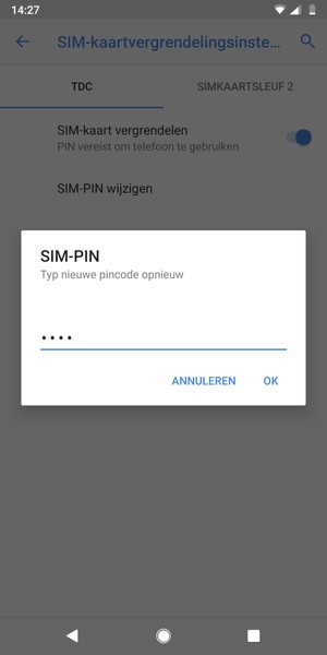 Bevestig uw nieuwe SIM-PIN en selecteer OK