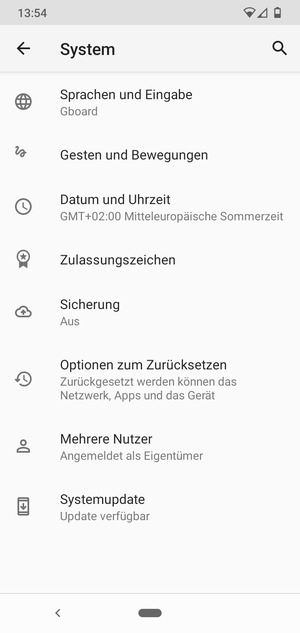 Wählen Sie Sicherung