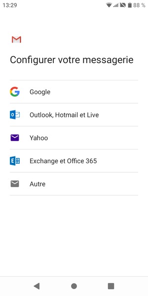 Sélectionnez Exchange et Office 365