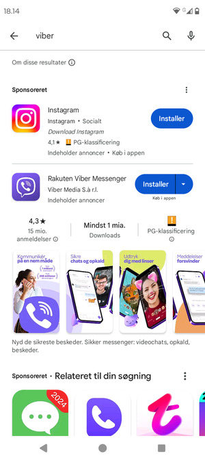 Vælg appen