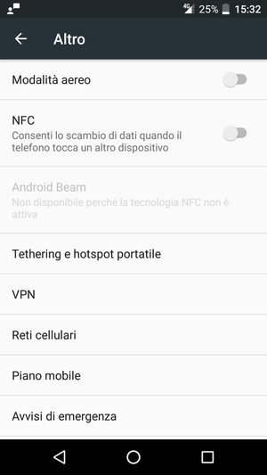 Seleziona Reti mobili / Reti cellulari