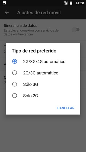 Seleccione la opción deseada
