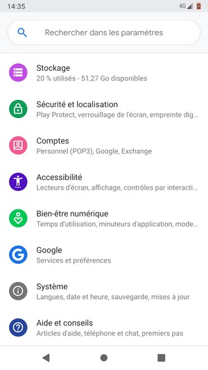 Faites défiler et sélectionnez Sécurité et localisation
