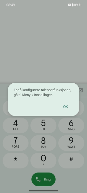 Hvis personsvar ikke er innstilt, velg OK
