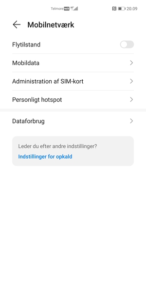 Vælg Mobildata