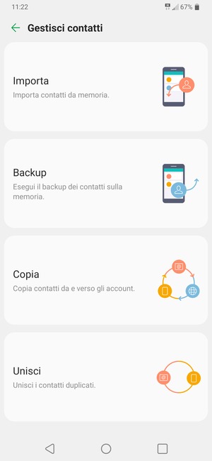 Seleziona Importa