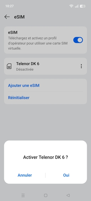 Sélectionnez Oui