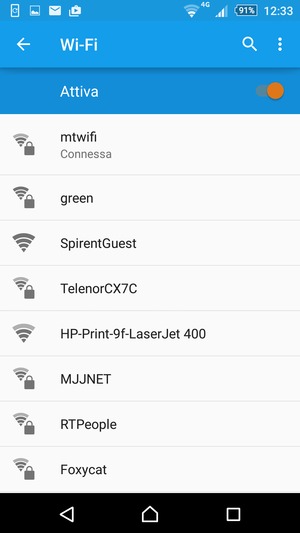 Ora sei connesso alla rete Wi-Fi
