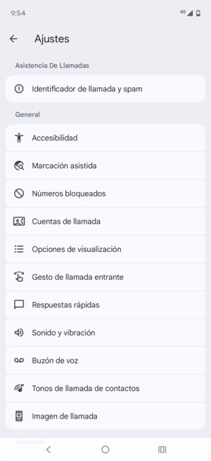 Seleccione Buzón de voz