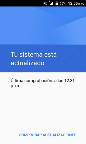 Si su teléfono está actualizado, verá la siguiente pantalla