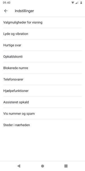 Vælg Telefonsvarer