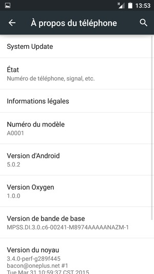 Sélectionnez System Update