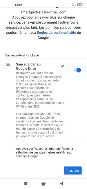 Sélectionnez Accepter