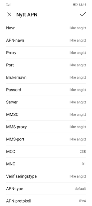 Skriv inn internett-informasjon