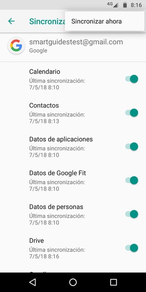 Seleccione Sincronizar ahora