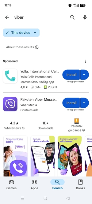 Select the app