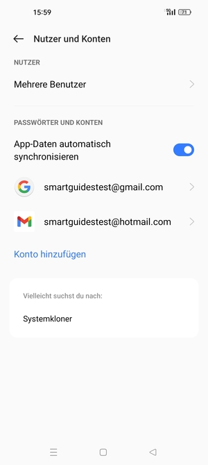 Wählen Sie Ihr Google Konto