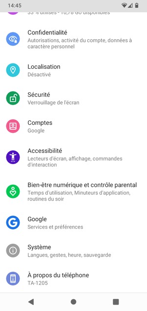 Sélectionnez Sécurité