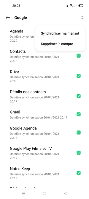 Sélectionnez Synchroniser maintenant