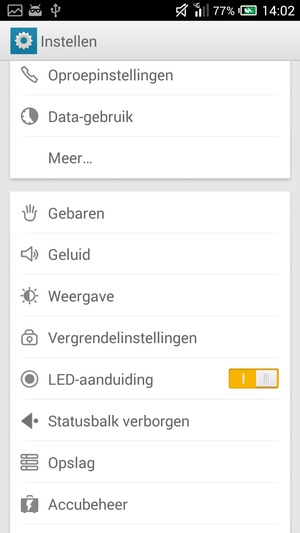 Scroll naar en selecteer Vergrendelinstellingen