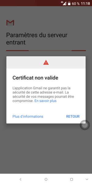 Sélectionnez RETOUR