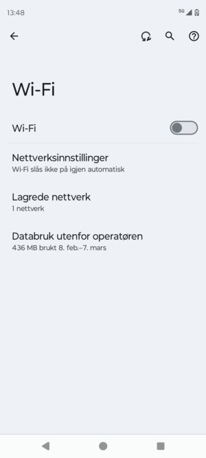 Slå på Wi-Fi