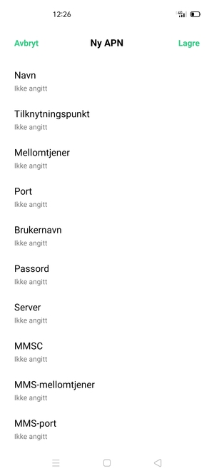 Skriv inn MMS-informasjon