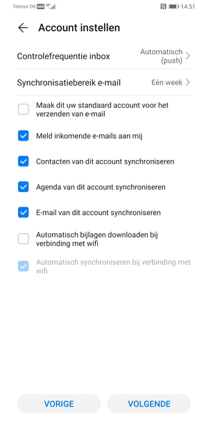 Selecteer VOLGENDE