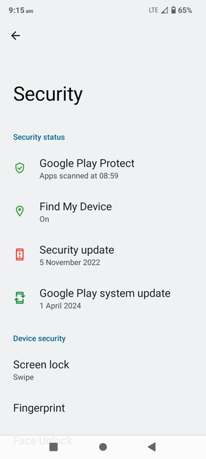 Select Screen lock